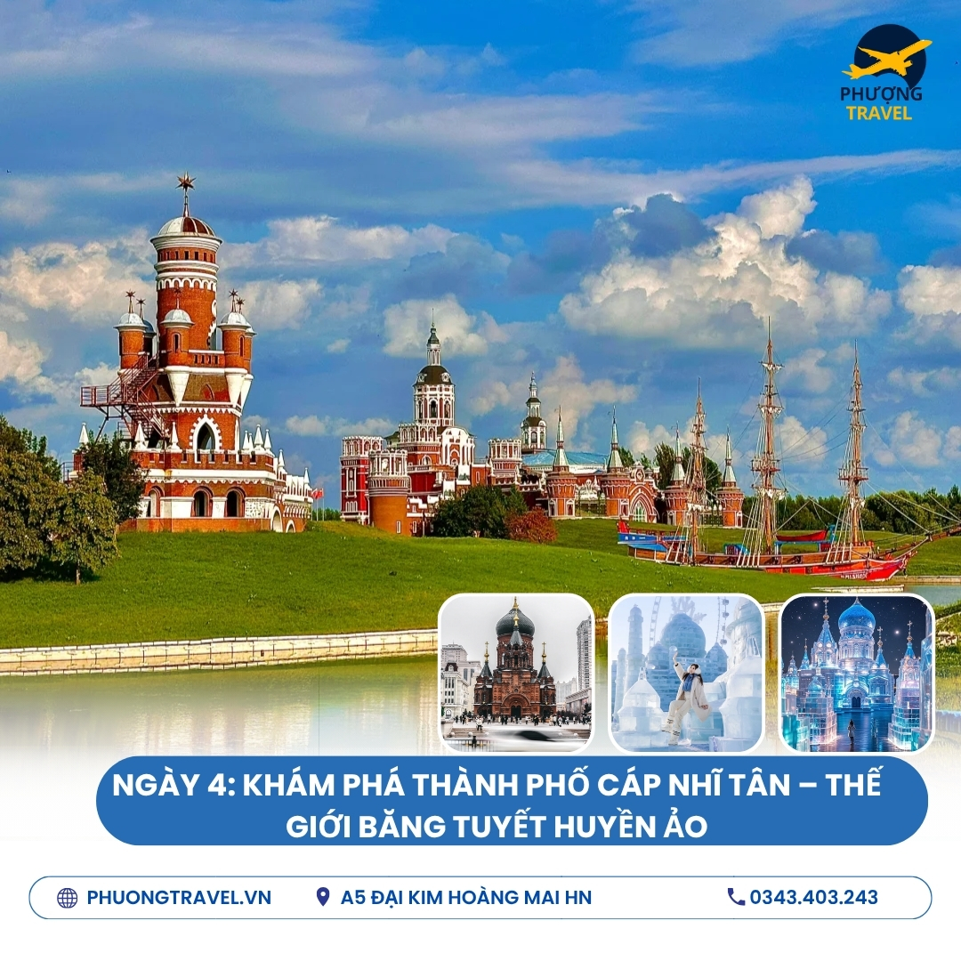 TOUR CÁP NHĨ TÂN - LÀNG TUYẾT HƯƠNG CỔ TÍCH - LỄ HỘI BĂNG ĐĂNG 6N5Đ NOSHOP